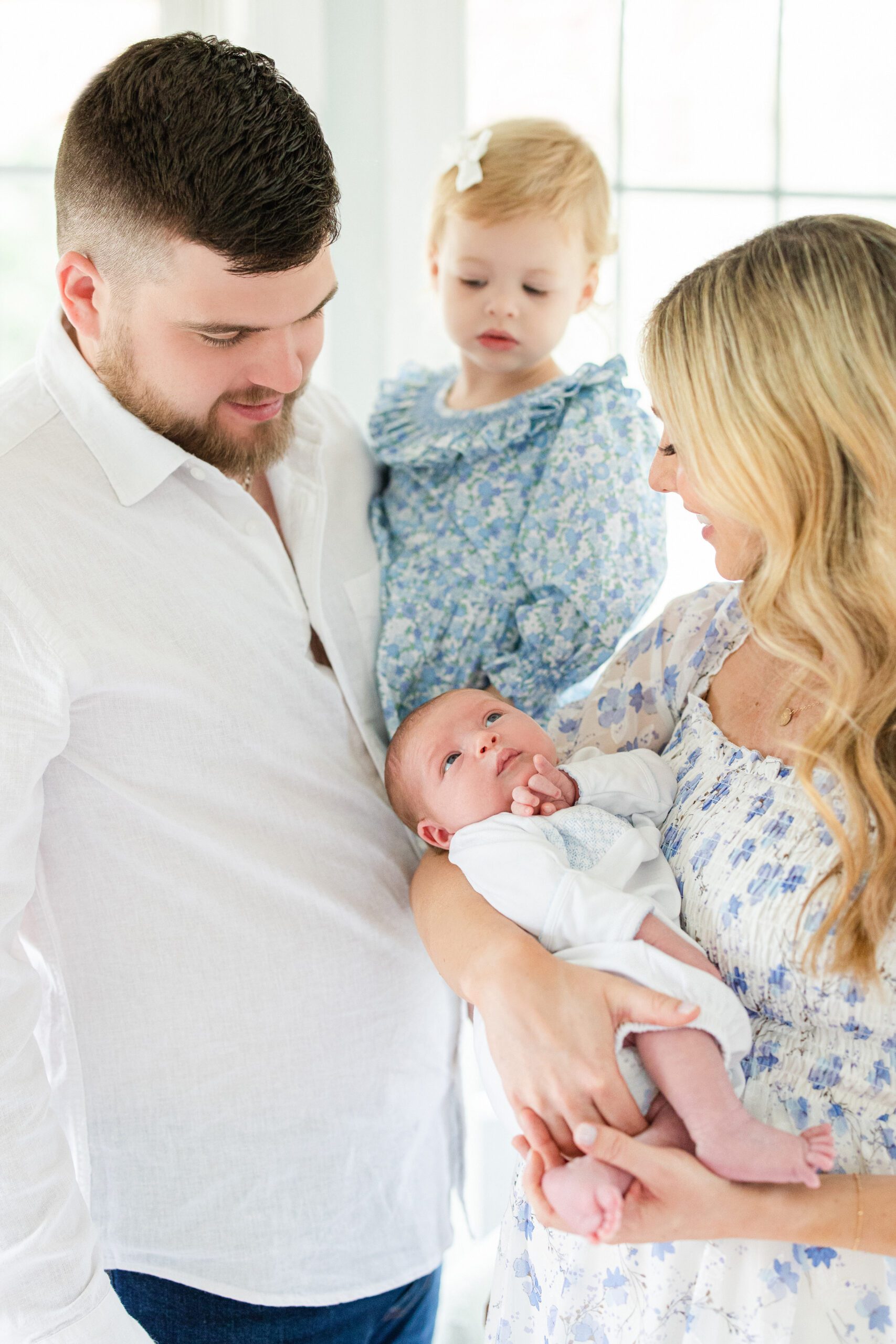 Greenville, SC lifestyle newborn session in home