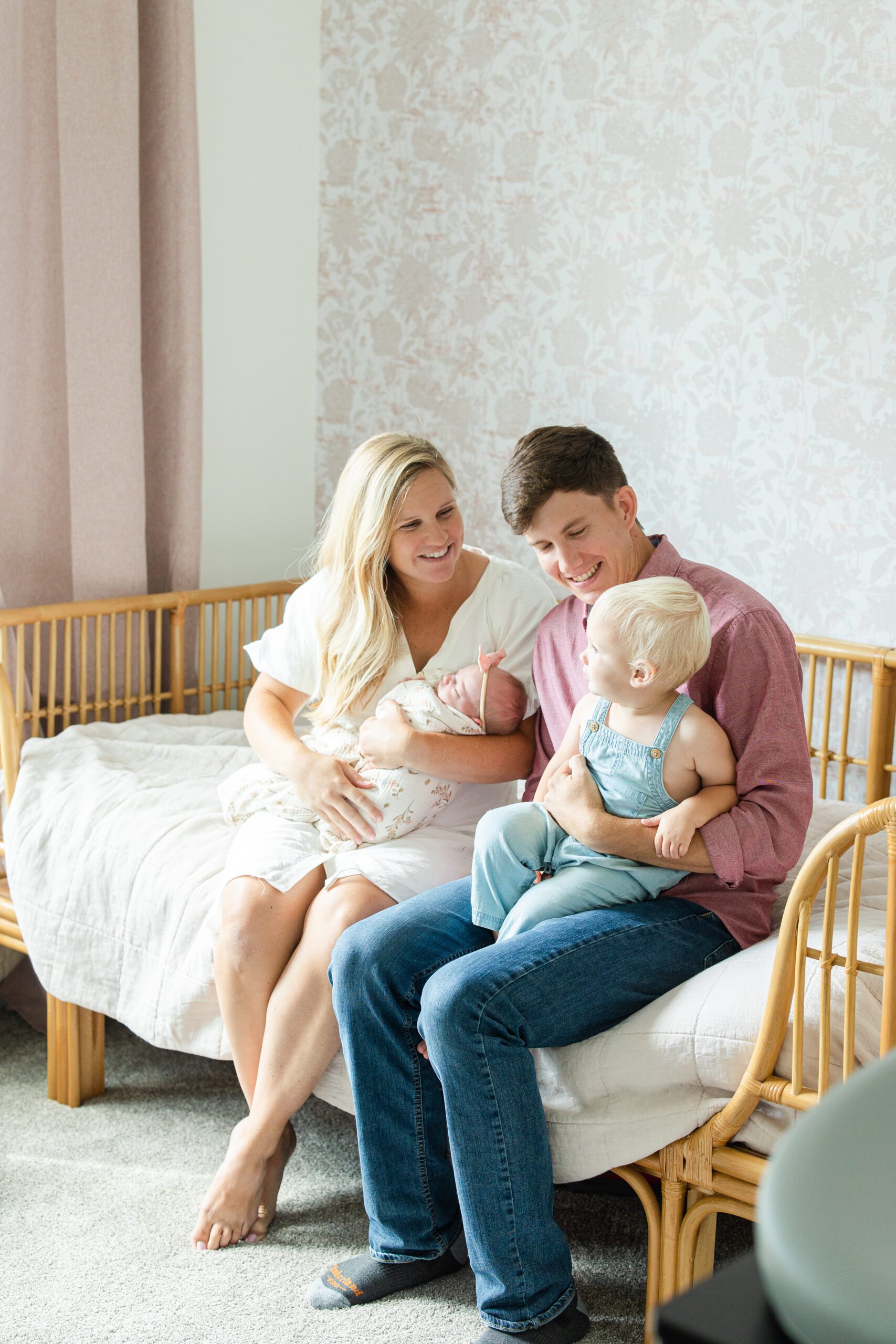 Greenville, SC lifestyle newborn session in home