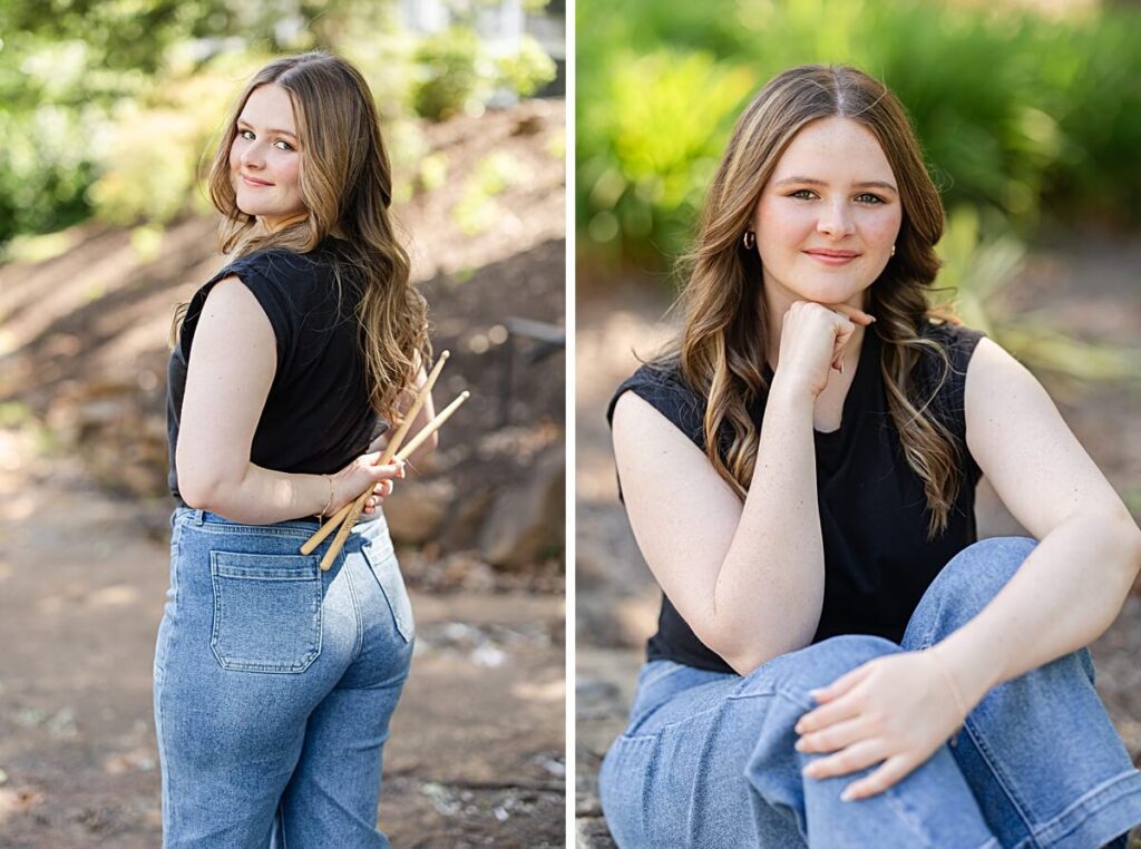 Outdoor senior session in Greenville, SC