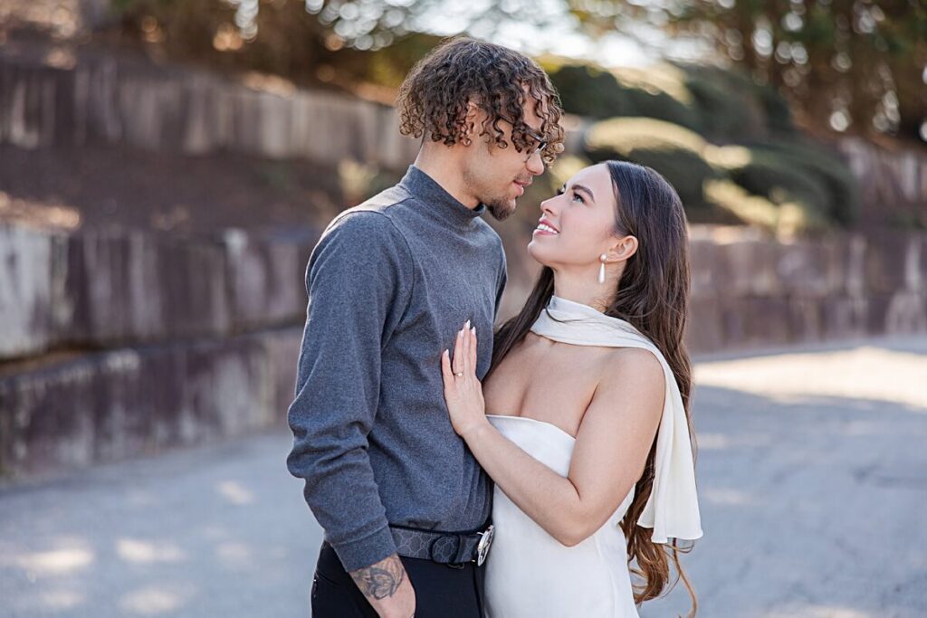 Engagement session with pets in the mountains of South Carolina