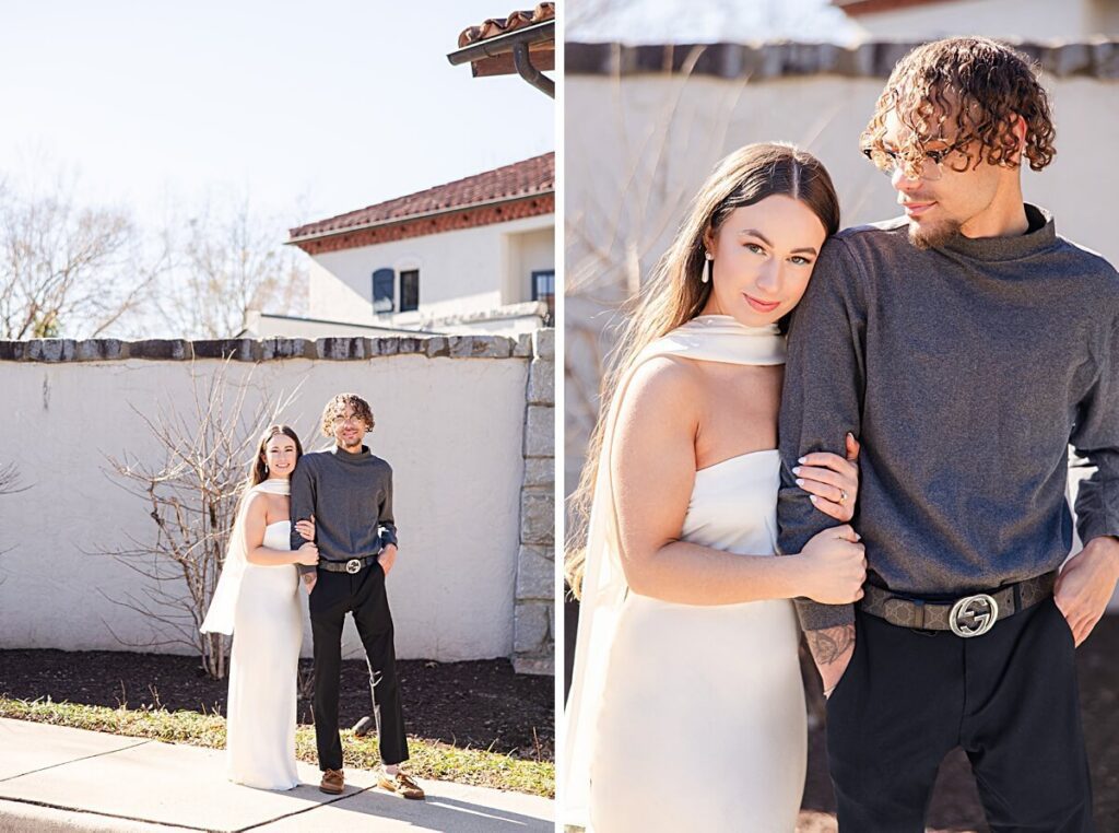 Engagement session with pets in the mountains of South Carolina