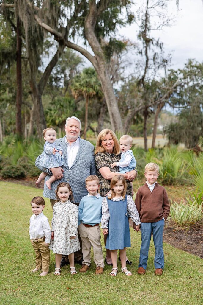 Palmetto Bluff outdoor extended family session with grandparents